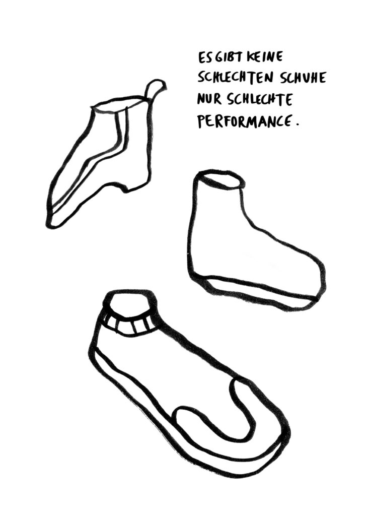 tina mamczur schuhe performance zeichnung