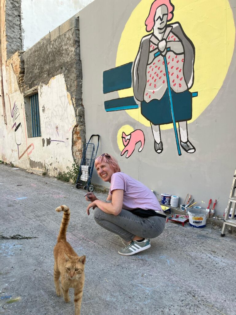 mam yesmaem tina mamczur mural lakkos, cat